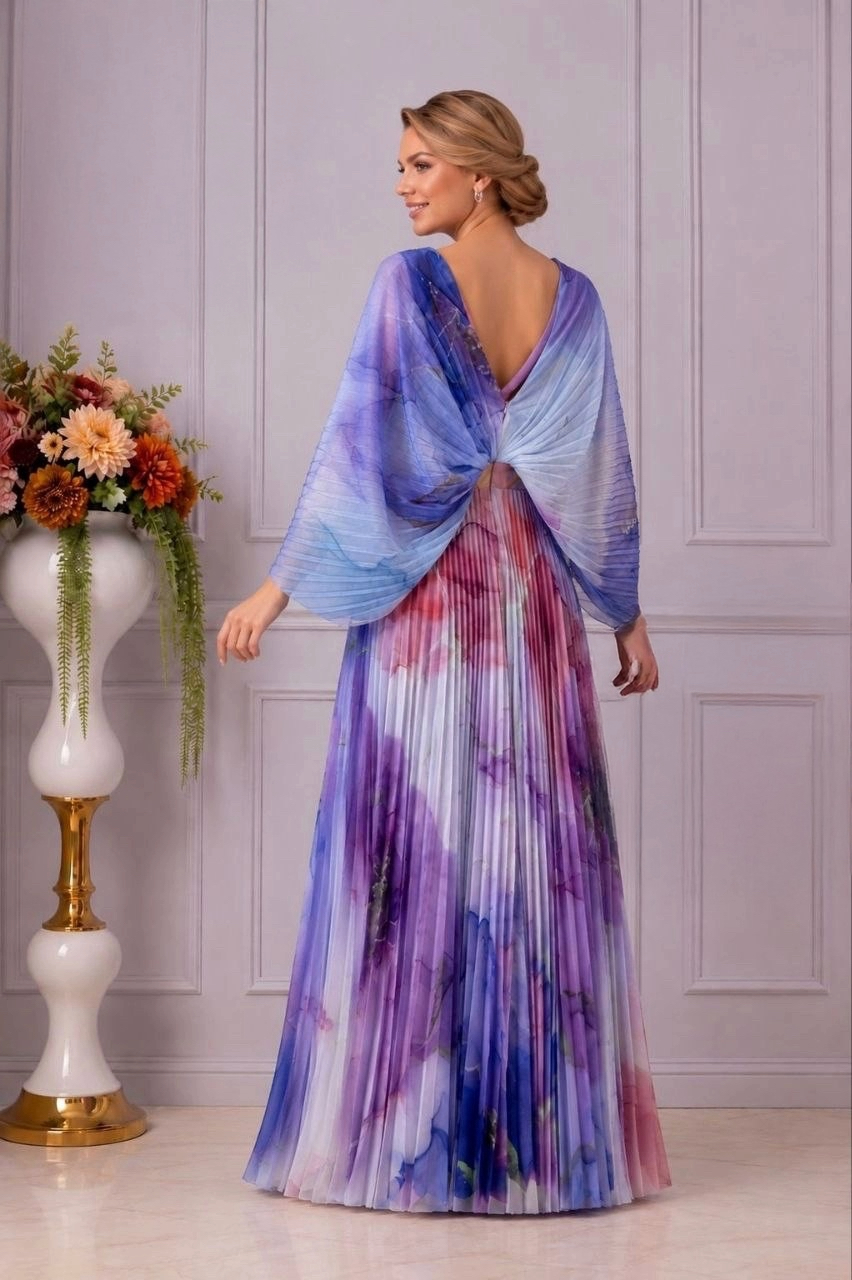 Pleated Kaftan Gown | Plus Size Jewelled Maxi