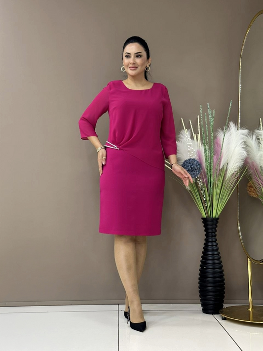 Pearl Waist Detail | Elegant Plus Size Occasion Dress